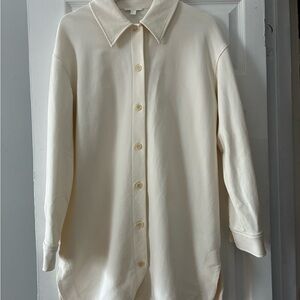 COS Cream Button-Front Shirt Dress